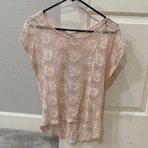 Elegant Lace Women’s Top in Blush Pink